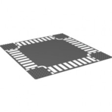 Baseplate 32 x 32 with 6-Stud Crossroads with White Dashed Lines and Crosswalks Print